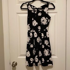 Black and white floral dress